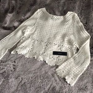 Crop crochet sweater